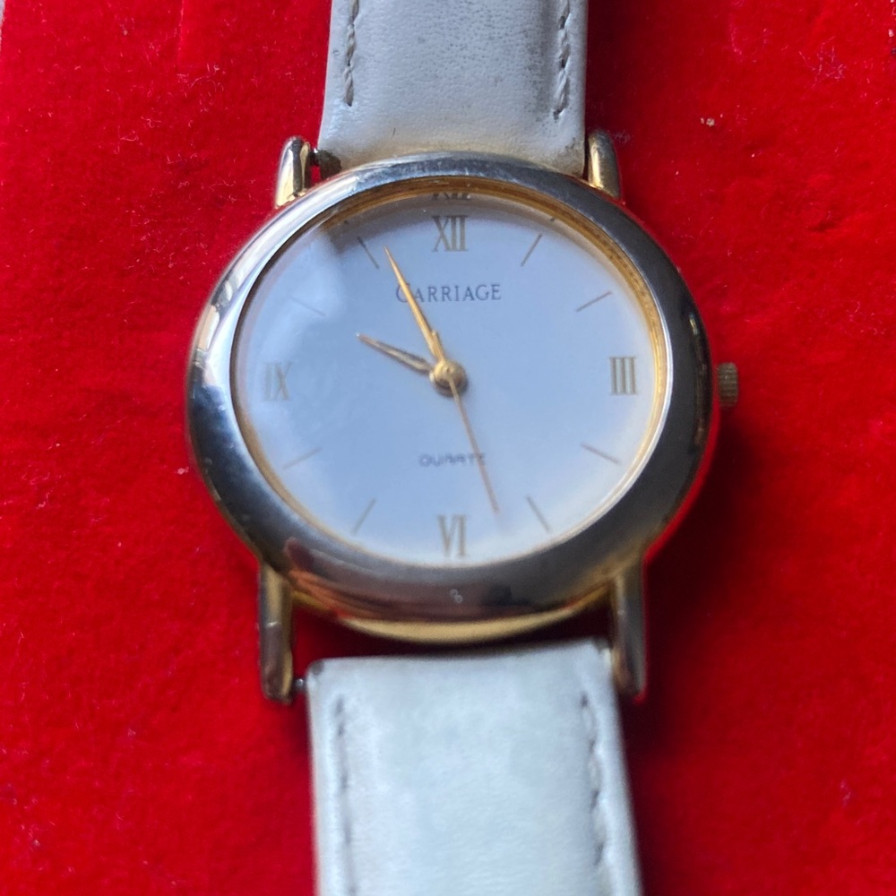 Carriage Gold and White Watch